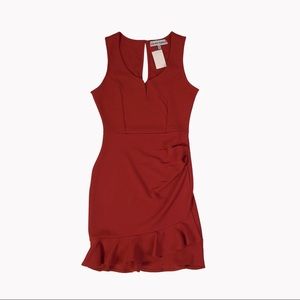 NWT Red Sleeveless Ruffle Dress